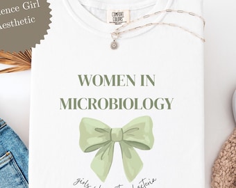 Camiseta para mujeres en microbiología, camiseta para niñas que cultivan bacterias, regalo para microbiólogas en STEM, camiseta estética para chicas universitarias de ciencias.