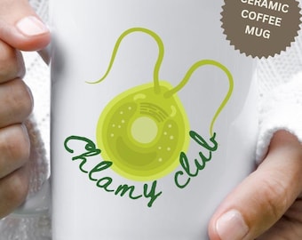 Taza de fitoplancton, taza de café de Chlamydomonas, regalo científico sobre algas, taza de microbiología, regalo de biología marina, taza para estudiantes de biología, taza de cerámica
