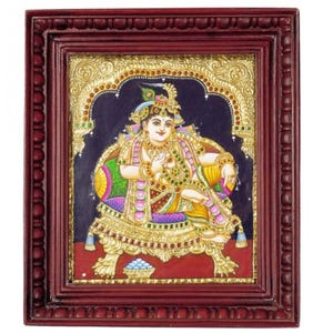 Darbar Krishna Tanjore Painting - Original art