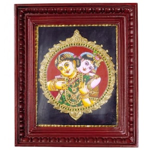 Radha Krishna Tanjore Painting -Lord  Krishna - Original art