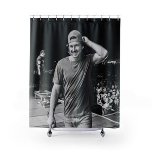 Vintage Concert Shower Curtain, Music Lover Gift, Bathroom Decor, Rock and Roll Theme, Fun Photography Style