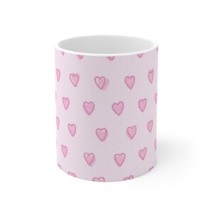 Cute Pink Hearts Mug | Perfect for Valentine&#39;s Day, Gifts for Her, Coffee Lovers, Home Decor, Cute Accessories