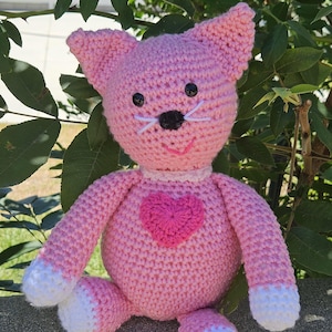 Handmade Crocheted Stuffed Kitty Cat