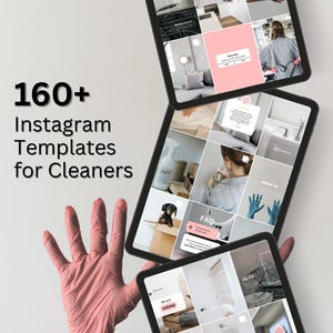Sjablonen voor het schoonmaken van zakelijke sociale media: professionele Instagram- en Facebook-berichten (digitale download)