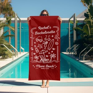 The Bach Club Beach Towel, Custom Bachelorette Towel, Coastal Bride Gift, Beach Bachelorette Party Favor, Personalized Bridal Towel
