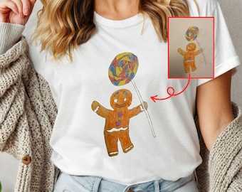 Custom Drawing Shirt, Kids Art Shirt, Personalized Drawing Tee, Gift for Mom or Dad, Child's Artwork Shirt, Family Art T-Shirt
