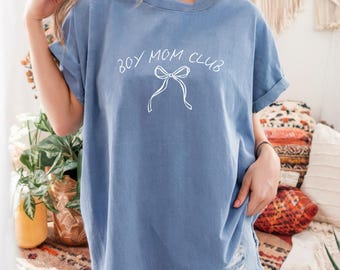 Boy Moms Club Shirt Comfort Colors, Coquette Mom Tee, Boy Mama Shirt, Cute Mom Shirt, Mother’s Day Gift, Trendy Mom T-Shirt, New Mom Shirt