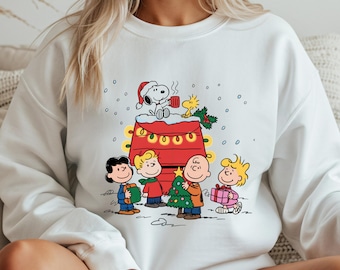Christmas Peanuts Sweatshirt, Cute Snoopy Holiday Sweater, Charlie Brown Christmas Crewneck, Family Matching Xmas Shirt Gift
