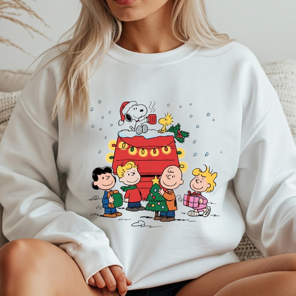 Christmas Peanuts Sweatshirt, Cute Snoopy Holiday Sweater, Charlie Brown Christmas Crewneck, Family Matching Xmas Shirt Gift