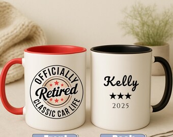 Officially Retired Coffee Mug, Funny Retirement Gift for Coworker, Custom Retired Mug, Personalized Retirement Coffee Cup Idea