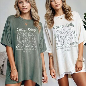Custom Camp Bachelorette Shirt, Cabin Crew Tee, Lake or Mountain Bach Party Shirt, Bridesmaid Gift, Outdoor Bride Girls Trip Shirt