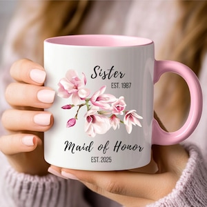 Bridal Party Mug Maid of Honor, Personalized Bridesmaid Gift, Wedding Party Proposal Mug, Gift for Bridesmaid, Maid of Honor Keepsake