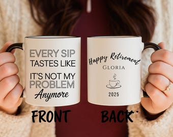 Personalized Retirement Coffee Mug, Custom Retired Gift for Her, Retirement Gift Idea, Happy Retirement Cup, Gift for Retiring Woman