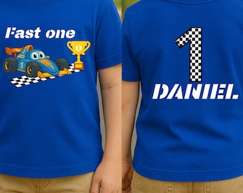 Personalized Fast One Birthday Shirt, Race Car 1st Birthday Outfit, Custom First Birthday Shirt, Family Matching Birthday Tee, Birthday Gift