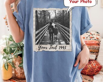 Camiseta vintage personalizada con foto y año, camiseta de cumpleaños personalizada con imagen, camiseta vintage, regalo de 30 cumpleaños, camiseta de fiesta personalizada