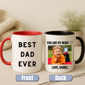 Personalized Dad Mug, Best Dad Ever Photo Mug, Father’s Day Gift, Custom Picture Mug, Dad Birthday Gift, Gift from Kids, Baby Photo Mug