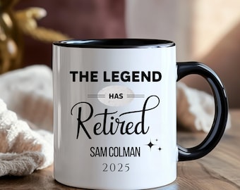 Mug La légende a pris sa retraite, cadeau de départ à la retraite pour homme, tasse à café amusante à la retraite, tasse officiellement retirée, cadeau de départ d'un collègue, tasse personnalisée
