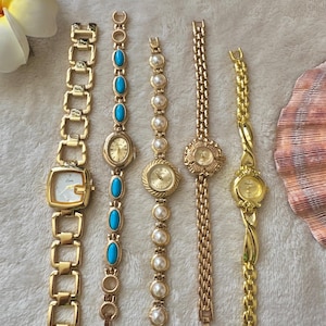 Beach collection : Gold tone vintage watches