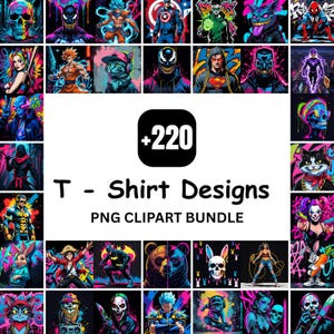 220+ T-Shirt Design Bundle – Vibrant Sublimation Designs for Men, Women & Kids, Colorful T-shirt Designs, Digital Download