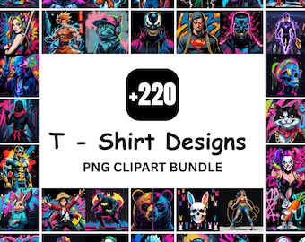 Lot de designs de t-shirts : plus de 220 fichiers PNG à sublimation éclatants (téléchargement numérique)