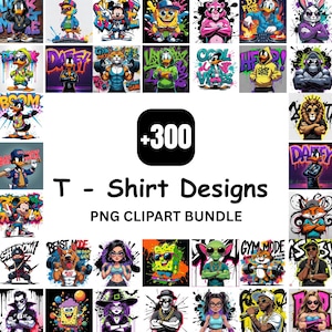 300 + T-Shirt Design Bundle – Vibrant Sublimation Designs, Digital Download PNG – 300 DPI High-Resolution Printable Art