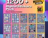1200+ Digital Stickers Pack: GoodNotes & iPad (PNG Download)