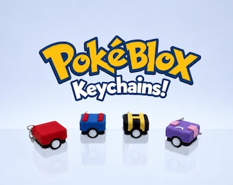 Pokeblox Keychain Clicker or Solid | Pokemon Keychain Gift | Fidget Keychain