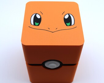 Charmander Top Loader Deck Box – Pokémon Card Holder | Fits Top Loader Trading Cards | Handmade Card Storage Case