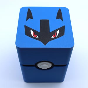 Lucario Top Loader Deck Box – Pokémon Card Holder | Fits Top Loader Trading Cards | Handmade Card Storage Case