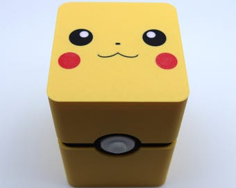 Pikachu Top Loader Deck Box – Pokémon Card Holder | Fits Top Loader Trading Cards | Handmade Card Storage Case
