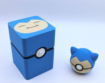 Snorlax Pokémon Gift Pack – Poké Ball & Top Loader Deck Box Set – Pokémon TCG Gift for Collectors