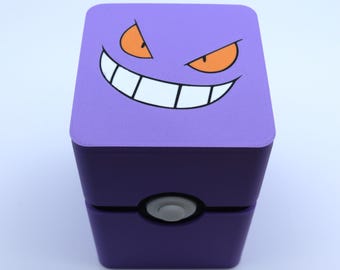 Gengar Top Loader Deck Box – Pokémon Card Holder | Fits Top Loader Trading Cards | Handmade Card Storage Case