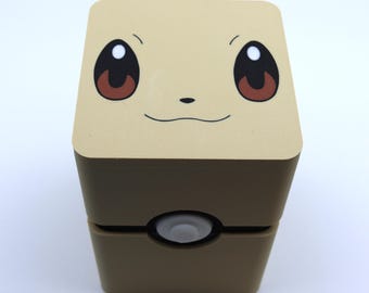 Eevee Top Loader Deck Box – Pokémon Card Holder | Fits Top Loader Trading Cards | Handmade Card Storage Case