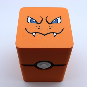 Charizard Top Loader Deck Box – Pokémon Card Holder | Fits Top Loader Trading Cards | Handmade Card Storage Case