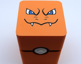 Charizard Top Loader Deck Box – Pokémon Card Holder | Fits Top Loader Trading Cards | Handmade Card Storage Case