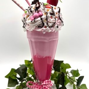 Pink Strawberry Sundae Fake Bake faux whipped topping  shelf sitter