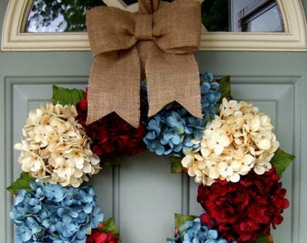 Patriotic Wreath - Summer Wreath - Patriotic Door Wreath