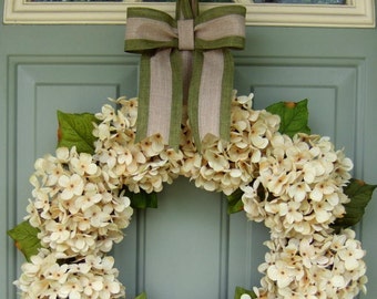 Summer Wreath - Summer Hyrangea Wreath - Wreath for Summer