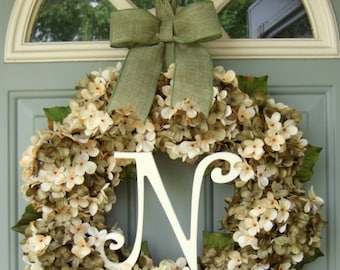 Summer Wreath Monogram Door Wreath