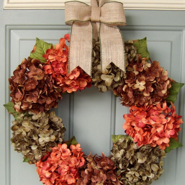 Fall Wreath - Fall Hydrangea Wreath - Fall Hydrangea Door Wreath