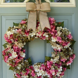 Summer Wreath - Summer Hydrangea Wreath - Summer Door Wreath