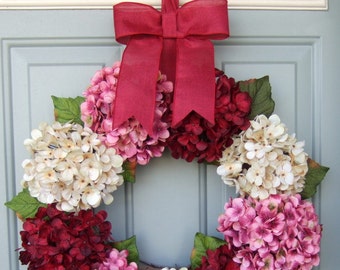 Valentine Wreath - Door Wreath - Hydrangea