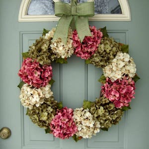 Summer Wreath - Wreath for Summer Door - Summer Hydrangea Wreath - Front Door Wreath