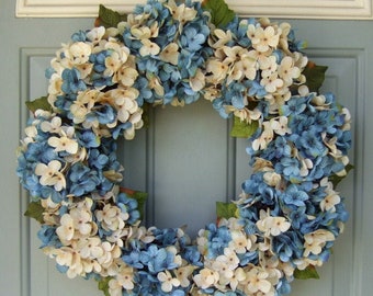 Summer Wreath - Summer Hydrangea Wreath - Summer Door Wreath