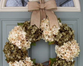 Summer Wreath - Summer Hydrangea Wreath - Summer Door Wreath