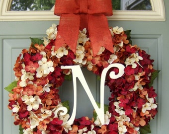 Fall Wreath Fall Monogram Wreath Fall Wreath for Door