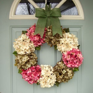 Summer Wreath Wreath for Summer Door Summer Hydrangea Wreath Front Door Wreath image 2