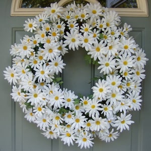 Daisy Wreath Summer Daisy Wreath Daisy Door Wreath Farmhouse White Daisy Wreath