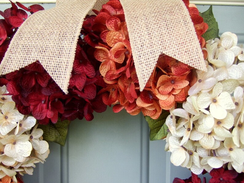 Fall Wreath Fall Hydrangea Wreath Fall Hydrangea Door Wreath image 3