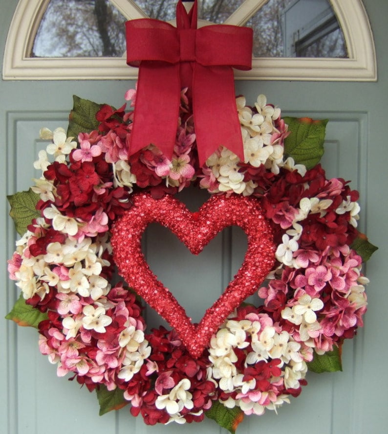 Heart Wreath Valentine Wreath Valentine Heart Wreath Etsy